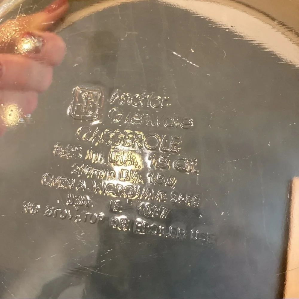 Vintage Anchor Hocking tan glass casserole dish
